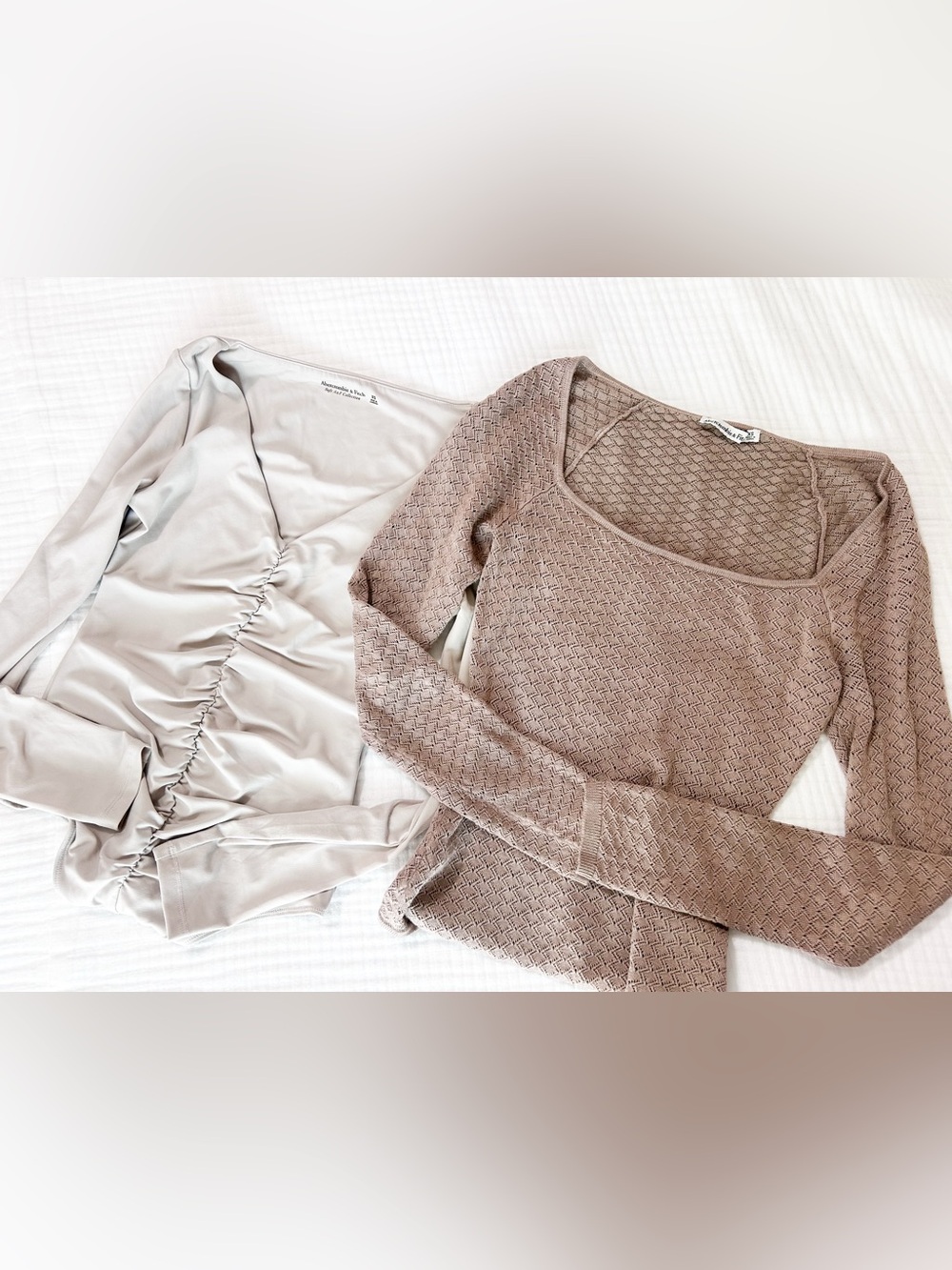 Set of two Abercrombie & Fitch stretch and Knit Long Sleeve bodysuits xs